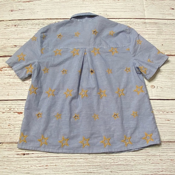 Madewell Star Embroidered Striped Shirt Sz S - Picture 10 of 14